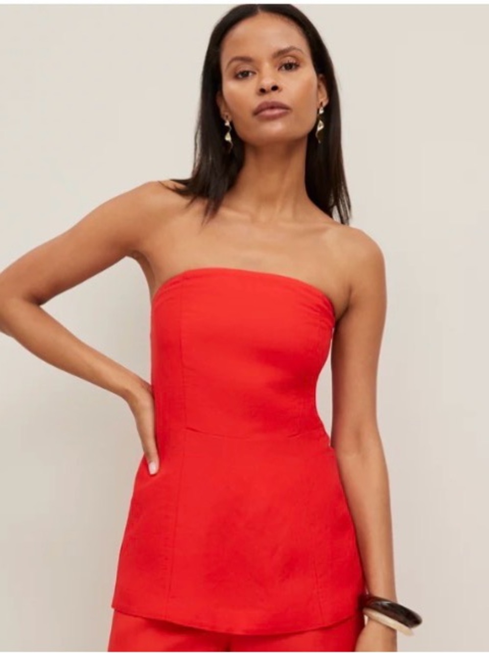 Ann Taylor Strapless Linen-blend Tunic Top